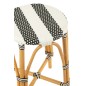Banco de bar em rattan bege, branco e preto, 38 x 38 x 65 cm