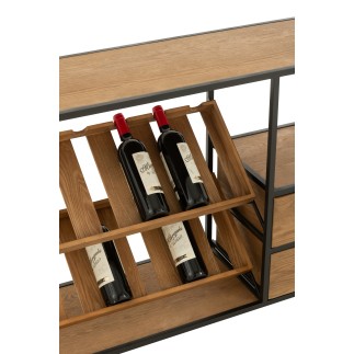 Botellero de madera beige, 120 x 33 x 77 cm