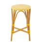 Banco de bar em rattan bege e amarelo, 38 x 38 x 65 cm Banco de bar em rattan bege e amarelo, 38 x 38 x 65 cm