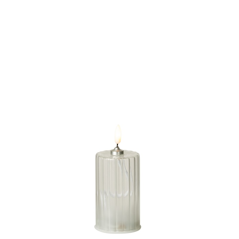 Vela LED de cristal transparente, 6 x 6 x 10 cm Vela LED de cristal transparente, 6 x 6 x 10 cm