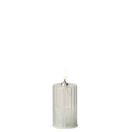 Vela LED em vidro transparente 6x6x10 cm