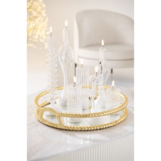 Vela LED em vidro transparente 6x6x10 cm