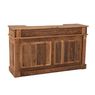 Mueble bar de madera reciclada natural en color beige, 180 x 55 x 106 cm