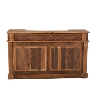 Bar em madeira reciclada natural bege 180x55x106 cm