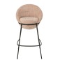 Silla de bar con tapizado rosa y patas de metal negro 55 x 54 x 99 cm Silla de bar con tapizado rosa y patas de metal negro 55 x 54 x 99 cm