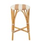 Banco de bar em rattan branco e bege, 38 x 38 x 65 cm