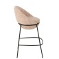 Silla de bar con tapizado rosa y patas de metal negro 55 x 54 x 99 cm Silla de bar con tapizado rosa y patas de metal negro 55 x 54 x 99 cm