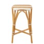 Sgabello da bar in rattan bianco e beige 38x38x65 cm Sgabello da bar in rattan bianco e beige 38x38x65 cm