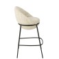 Sedia da bar in tessuto beige con base in metallo nero 55x54x99 cm Sedia da bar in tessuto beige con base in metallo nero 55x54x99 cm