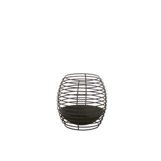 Braciere rotondo in metallo nero 50x50x50 cm