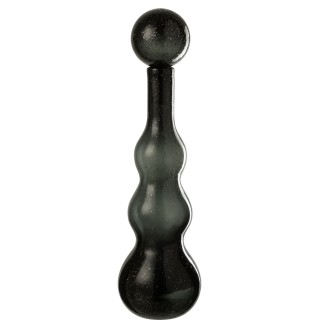 Garrafa decorativa com rolha de vidro preta 14,5 x 14,5 x 52 cm
