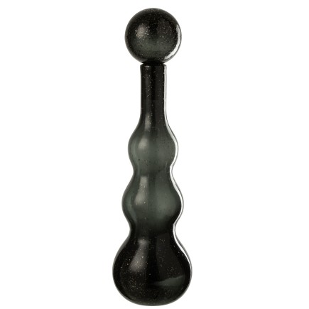 Garrafa decorativa com rolha de vidro preta 14,5 x 14,5 x 52 cm