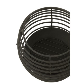 Braseiro redondo em metal preto, 50 x 50 x 50 cm