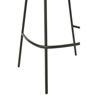Cadeira de bar em tecido bege com pés em metal preto, 55 x 54 x 99 cm