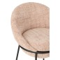 Silla de bar con tapizado rosa y patas de metal negro 55 x 54 x 99 cm Silla de bar con tapizado rosa y patas de metal negro 55 x 54 x 99 cm