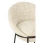 Sedia da bar in tessuto beige con base in metallo nero 55x54x99 cm Sedia da bar in tessuto beige con base in metallo nero 55x54x99 cm