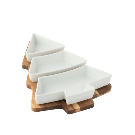 Conjunto de tapas em cerâmica branca, 21,6 x 30 x 3,5 cm