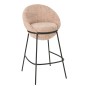 Silla de bar con tapizado rosa y patas de metal negro 55 x 54 x 99 cm Silla de bar con tapizado rosa y patas de metal negro 55 x 54 x 99 cm