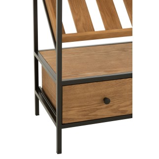 Botellero de madera beige, 70 x 33 x 125 cm
