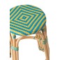 Sgabello da bar in legno con seduta blu e gialla, 53x53x66 cm Sgabello da bar in legno con seduta blu e gialla, 53x53x66 cm