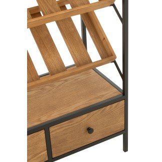 Botellero de madera beige, 70 x 33 x 125 cm