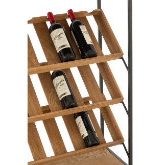Botellero de madera beige, 70 x 33 x 125 cm