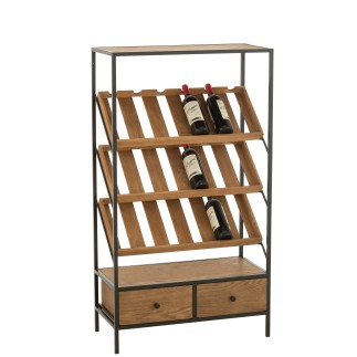 Botellero de madera beige, 70 x 33 x 125 cm