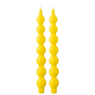 Boite de 2 bougies 5H calebasse jaune 7.5x4x30 cm