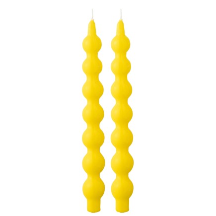 Caixa com 2 velas de 5 horas, em forma de cabaça amarela, 7,5 x 4 x 30 cm