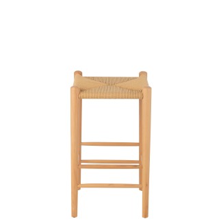 Tabouret de bar en bois de hêtre beige 38x38x66.4 cm