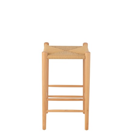Sgabello da bar in legno di faggio beige 38x38x66,4 cm