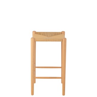 Banco de bar em madeira de faia bege 38x38x66,4 cm