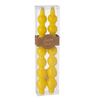 Boite de 2 bougies 5H calebasse jaune 7.5x4x30 cm