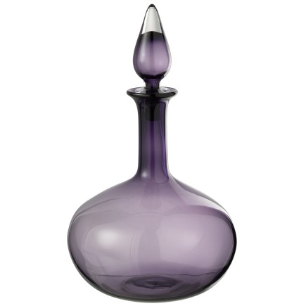 Garrafa decorativa com rolha de vidro roxa 26,5 x 26,5 x 33 cm
