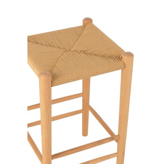 Sgabello da bar in legno di faggio beige 38x38x66,4 cm