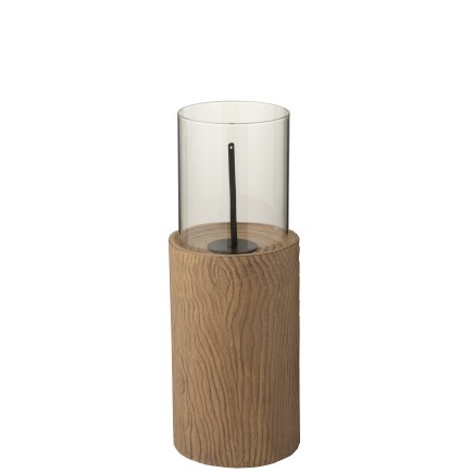 Braciere rotondo Tunk in cemento marrone 23x23x65 cm