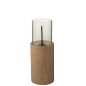 Braséro tunk rond en ciment marron 23x23x65 cm