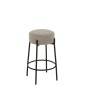 Sgabello da bar in tessuto grigio con base in metallo nero 41x41x67 cm Sgabello da bar in tessuto grigio con base in metallo nero 41x41x67 cm