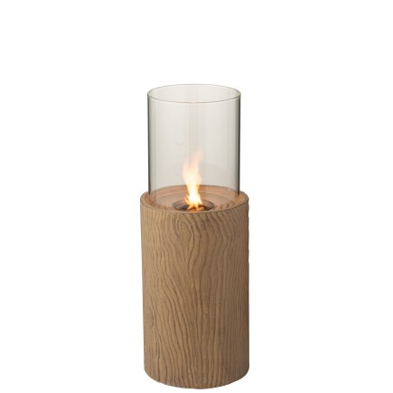 Braséro tunk rond en ciment marron 23x23x65 cm