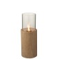 Braséro tunk rond en ciment marron 23x23x65 cm