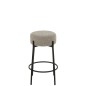 Sgabello da bar in tessuto grigio con base in metallo nero 41x41x67 cm Sgabello da bar in tessuto grigio con base in metallo nero 41x41x67 cm