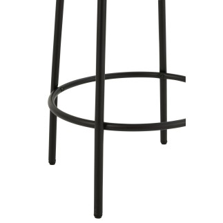 Sgabello da bar in tessuto grigio con base in metallo nero 41x41x67 cm