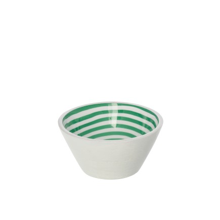 Bol en bois de manguier blanc et vert 15x15x7.5 cm