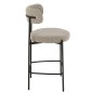 Sedia da bar in tessuto grigio con base in metallo nero 53x48x97 cm Sedia da bar in tessuto grigio con base in metallo nero 53x48x97 cm