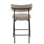 Cadeira de bar em tecido cinzento com base em metal preto, 53 x 48 x 97 cm Cadeira de bar em tecido cinzento com base em metal preto, 53 x 48 x 97 cm