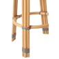 Banco de bar em madeira com assento azul e laranja, 53 x 53 x 66 cm Banco de bar em madeira com assento azul e laranja, 53 x 53 x 66 cm