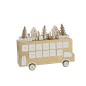 Calendrier de l'Avent bus en contreplaqué blanc et doré 31x9x24 cm Calendrier de l'Avent bus en contreplaqué blanc et doré 31x9x24 cm