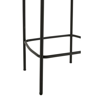 Cadeira de bar em tecido cinzento com base em metal preto, 53 x 48 x 97 cm