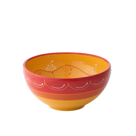 Tigela de cerâmica laranja 28x28x14 cm
