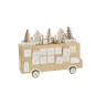 Calendrier de l'Avent bus en contreplaqué blanc et doré 31x9x24 cm Calendrier de l'Avent bus en contreplaqué blanc et doré 31x9x24 cm